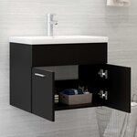 vidaXL Ensemble de meubles de salle de bain Noir Aggloméré