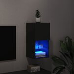 vidaXL Meuble TV avec lumières LED noir 30 5x30x60 cm