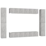 vidaXL Ensemble de meubles TV 10 Pièces Gris béton Bois d'ingénierie