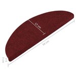 vidaXL Tapis d'escalier autocollants 15 Pièces 56x17x3 cm Rouge