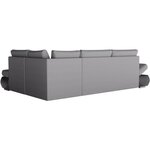 Canapé d'angle réversible convertible SEVARA 4 places - PU et Gris - Coffre de rangement - 267 x 200 x 90 cm