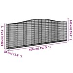 vidaXL Paniers à gabions arqués 2 Pièces 400x30x120/140 cm Fer galvanisé