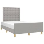 vidaXL Cadre de lit avec tête de lit gris clair 120x190 cm tissu