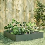 vidaXL Lit surélevé de jardin vert olive 100x100x33 5 cm acier