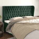 vidaXL Tête de lit avec oreilles Vert foncé 183x23x118/128 cm Velours
