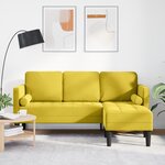 vidaXL Canapé en L Jaune 173x131x67 cm Velours