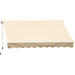 Store banne manuel rétractable alu. polyester imperméabilisé haute densité 4 x 2 5 m beige