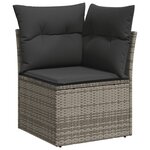 vidaXL Salon de jardin 11 Pièces avec coussins gris clair résine tressée