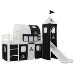 vidaXL Lit mezzanine d'enfants avec toboggan et échelle Pin 97x208 cm