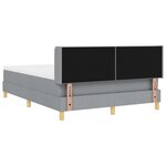 Lit à ressorts vidaXL avec matelas gris clair 140x200 cm en tissu