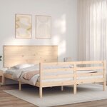 vidaXL Cadre de lit sans matelas 160x200 cm bois massif