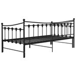 vidaXL Cadre de canapé-lit extensible sans matelas Noir Métal 90x200cm