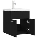 vidaXL Armoire d'évier avec lavabo intégré noir bois d'ingénierie