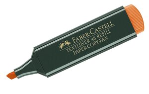 Surligneur 'TEXTLINER 48 Refill' Rechargeable Pte Biseautée 1- 5 mm Orange Fluo FABER-CASTELL