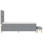 vidaXL Lit à ressort avec matelas et banc gris clair 100x200 cm tissu