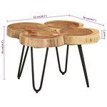 vidaXL Table basse 36 cm 4 troncs bois d'acacia massif