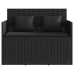 vidaXL Banc de jardin avec coussins noir résine tressée