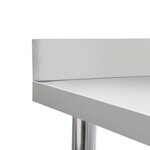 vidaXL Table de travail de cuisine avec dosseret 120x60x93 cm Inox