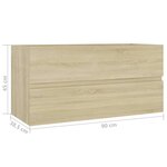 vidaXL Armoire d'évier et lavabo intégré Chêne sonoma Bois ingénierie