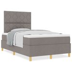 vidaXL Lit coffre avec matelas Taupe Double Petit Tissu