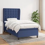 vidaXL Sommier à lattes de lit avec matelas Bleu 80x200 cm Tissu