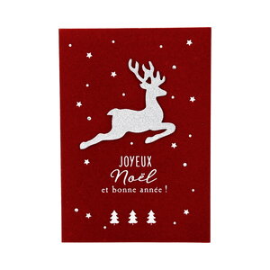 Carte De Vœux - Fêtes de Fin D'année - Joyeux Noël et Bonne Année - Cerf LI