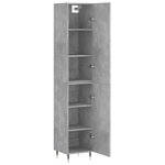 vidaXL Buffet haut Gris béton 34 5x34x180 cm Bois d'ingénierie