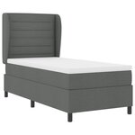 Lit Box Spring avec Matelas Gris Foncé 90x200 cm Tissu