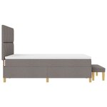 vidaXL Lit à ressorts avec matelas et banquette taupe 160x200 cm en tissu