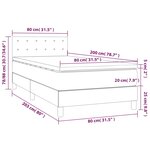 vidaXL Sommier à lattes de lit avec matelas et LED Gris clair 80x200cm