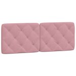 vidaXL Cadre de lit avec tête de lit Rose 140x190 cm Velours