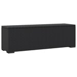 vidaXL Banc pouf avec coussin noir 110x30x40 cm résine tressée