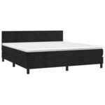 vidaXL Sommier à lattes de lit avec matelas LED Noir 160x200cm Velours