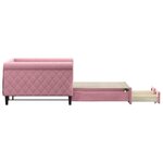 vidaXL Lit de jour avec gigogne et tiroirs rose 100x200 cm velours
