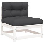 vidaXL Canapés de jardin sans accoudoirs coussins 2Pièces bois massif pin
