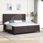 Lit à ressort vidaXL avec matelas et LED Marron foncé 200x200 cm Tissu