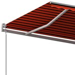 vidaXL Auvent automatique rétractable poteaux 6x3 m Orange et marron