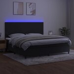vidaXL Sommier à lattes de lit et matelas LED Noir 200x200 cm Velours