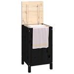 vidaXL Boîte à linge Noir 44x44x76 cm Bois massif de pin