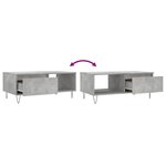 vidaXL Table basse Gris béton 90x50x36 5 cm Bois d'ingénierie
