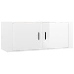 vidaXL Ensemble de meubles TV 2 Pièces blanc brillant bois d'ingénierie