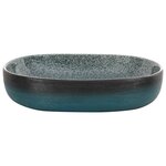 vidaXL Vasque à poser turquoise ovale 59x40x14 cm céramique