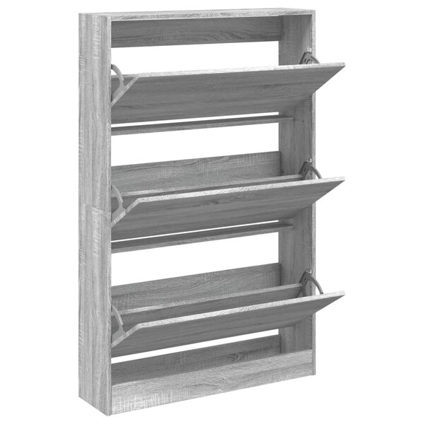 vidaXL Meuble à chaussures sonoma gris 80x21x125 5cm bois d'ingénierie