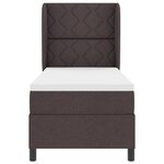 Lit à sommier tapissier avec matelas - Marron foncé  80x200 cm  Tissu