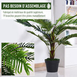 Outsunny Palmier artificiel hauteur 123 cm arbre artificiel décoration plastique fil de fer pot inclus vert