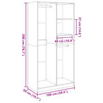 vidaXL Garde-robe chêne artisanal 100x50x200 cm bois d'ingénierie