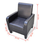 vidaXL Fauteuil Noir Similicuir