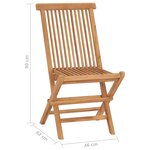 vidaXL Chaises de jardin pliables lot de 4 Bois de teck massif