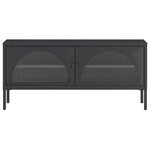 vidaXL Meuble TV noir 105x35x50 cm verre et acier