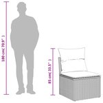 vidaXL Salon de jardin et coussins 12 Pièces mélange beige résine tressée